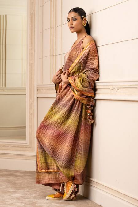 Tarun Tahiliani Multi Color Handloom Jacket Open And Trousers Set Online at Aza Fashions Tarun Tahiliani_Multi Color Handloom Jacket Open And Trousers Set_Online_at_Aza_Fashions