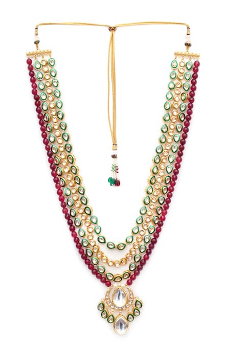 Buy Ruby Raang Multi Color Kundan Embellished Necklace Online at Aza Fashions Buy_Ruby Raang_Multi Color Kundan Embellished Necklace _Online_at_Aza_Fashions