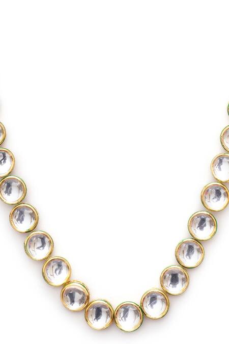 Ruby Raang Gold Kundan Studded Necklace Online at Aza Fashions Ruby Raang_Gold Kundan Studded Necklace _Online_at_Aza_Fashions