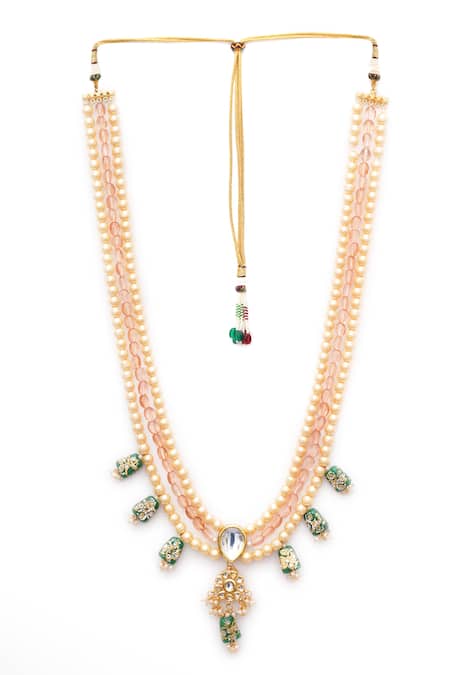 Buy Ruby Raang Multi Color Kundan Drop Layered Necklace Online at Aza Fashions Buy_Ruby Raang_Multi Color Kundan Drop Layered Necklace _Online_at_Aza_Fashions