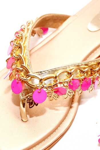 Foot Fuel_Gold Fanaa Coin Embellished Flats _Online_at_Aza_Fashions