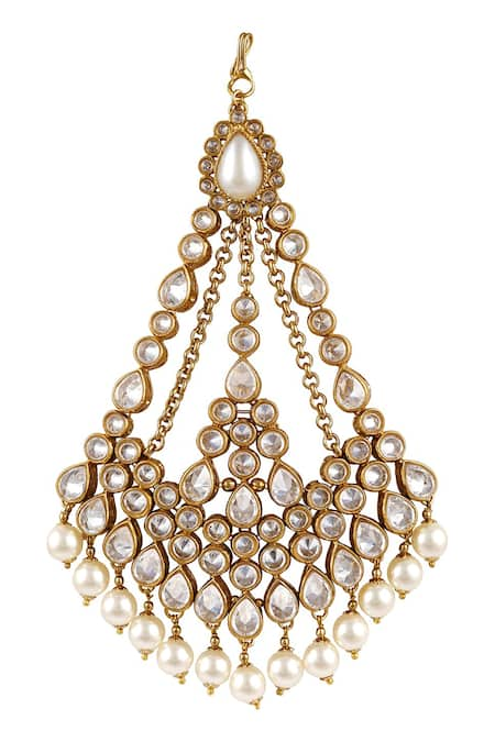 Anayah Jewellery Polki Pearl Drop Passa 