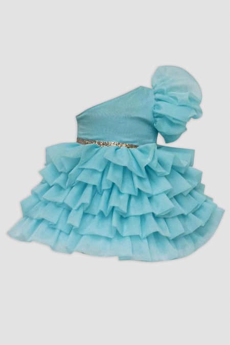 Fayon Kids One Shoulder Ruffle Dress