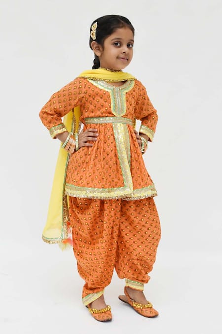 Kurta Dhoti jacket set kids girl,s wear new collection