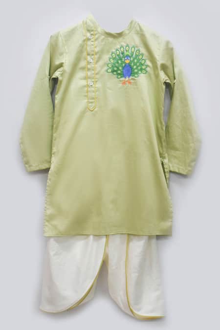 FAYON KIDS Embroidered Kurta & Dhoti Pant Set 