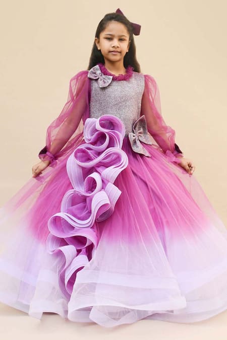 Ruziyoog Princess Lilac Long Girls Pageant Dresses Kids Prom Puffy Tulle  Ball Gown Blue L - Walmart.com