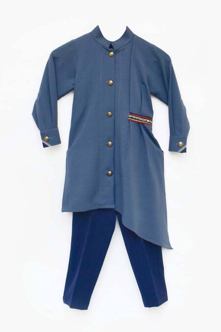 FAYON KIDS Asymmetrical Kurta & Pant Set 