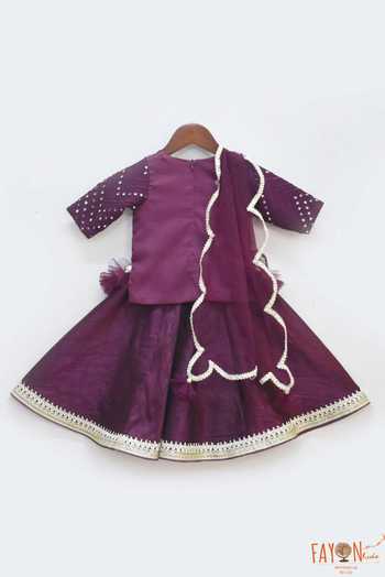 Fayon Kids Silk Embroidered Lehenga Set 