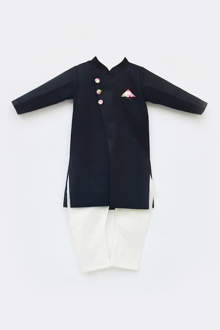 FAYON KIDS Cotton Bandhgala & Churidar Set 
