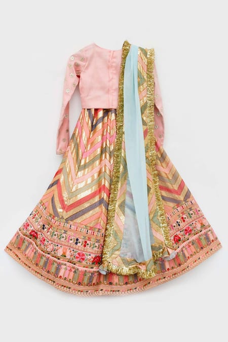 Fayon Kids Cotton Embroidered Lehenga Set 