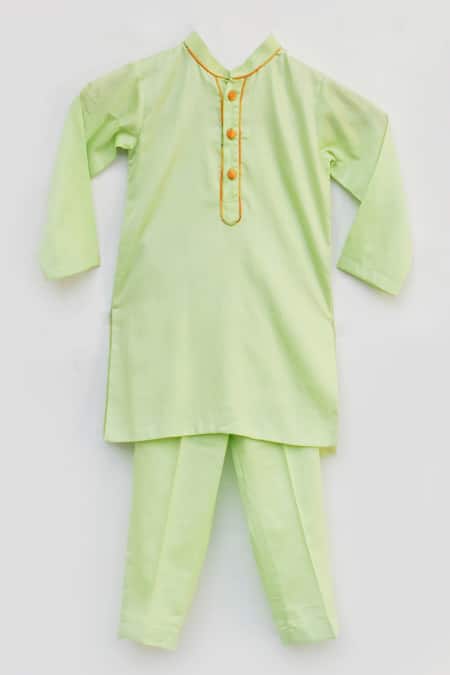 FAYON KIDS Cotton Silk Kurta & Pant Set 