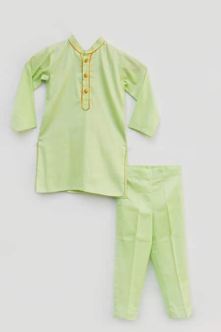 Fayon Kids Cotton Silk Kurta & Pant Set