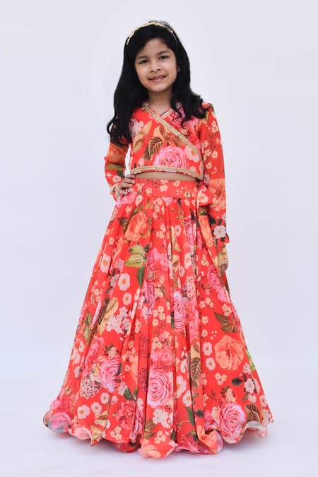 Fayon Kids Floral Print Lehenga Set 