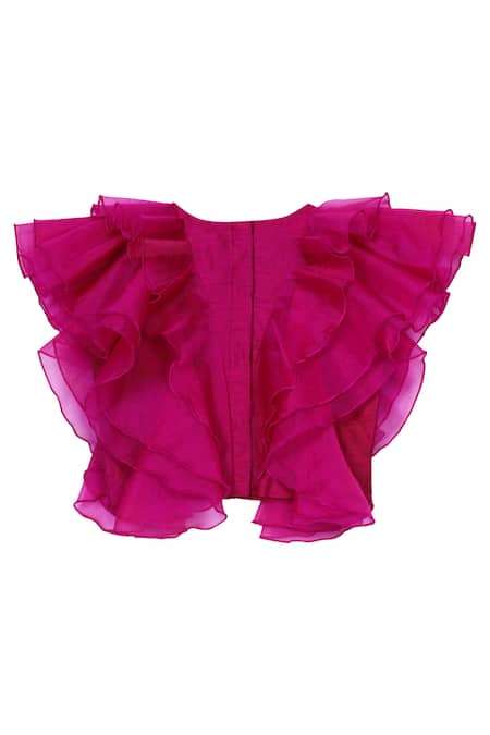 Free Sparrow_Purple Georgette Printed Lehenga Set_Online_at_Aza_Fashions