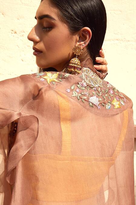 Buy Radhika & Raghav Yellow Silk Organza Bead And Thread, Sequin Embroidered Cape Lehenga Set Online at Aza Fashions Buy_Radhika & Raghav_Yellow Silk Organza Bead And Thread, Sequin Embroidered Cape Lehenga Set_Online_at_Aza_Fashions