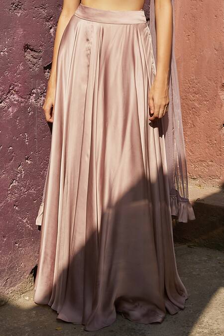 Buy_Radhika & Raghav_Purple Satin And Tulle Bead & Thread, Sequin V Neck Lehenga Set_Online_at_Aza_Fashions