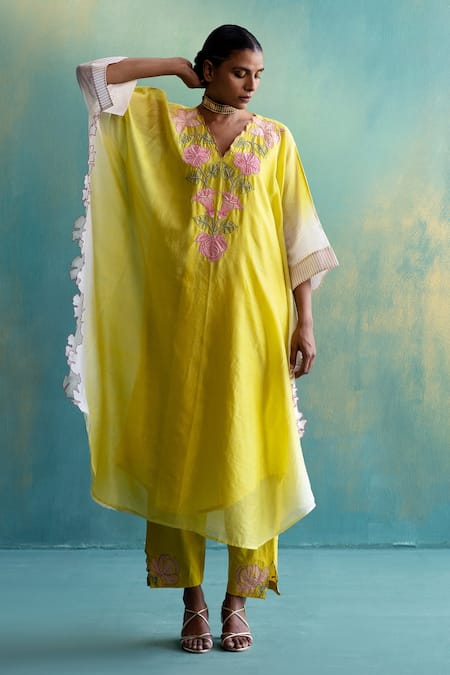 Shivani Bhargava Handwoven Chanderi Kaftan  