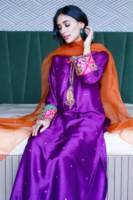 Label Niti Bothra Embroidered Kurta Palazzo Set 
