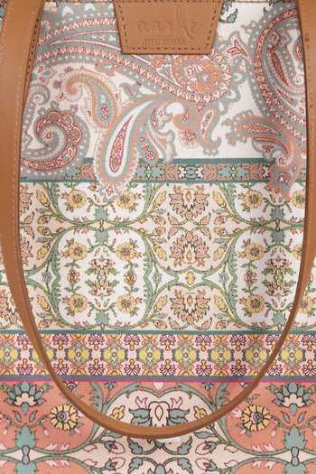 Shop_Ritu Kumar, Ri.Ritu Kumar, aarke Ritu Kumar_Brown Palwal Printed Tote Bag_Online_at_Aza_Fashions