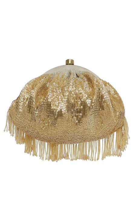 Buy_Lovetobag_Gold Embroidered Beaded Soft Pouch _Online_at_Aza_Fashions