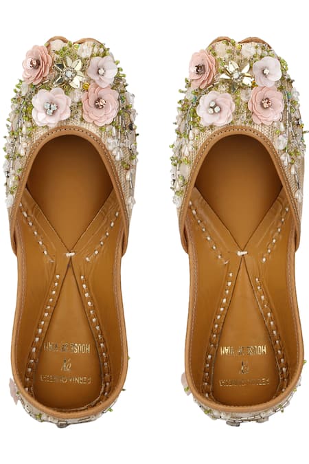 House Of Vian Floral Embellished Juttis 