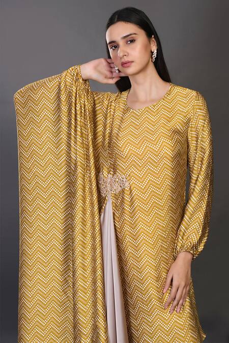 Shop Onaya Green Satin Asymmetric Tunic Online at Aza Fashions Shop_Onaya_Green Satin Asymmetric Tunic_Online_at_Aza_Fashions