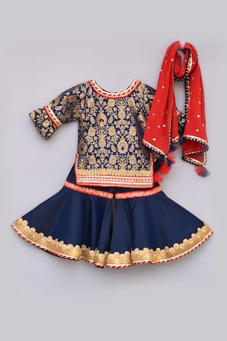 Fayon Kids Embroidered Kurta & Sharara Set 