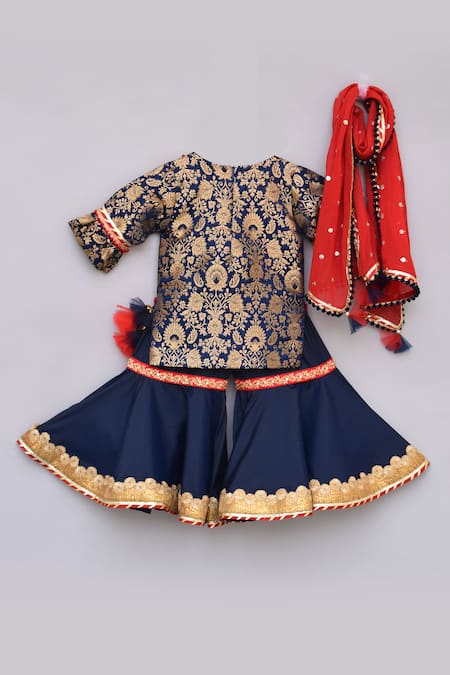 Fayon Kids Embroidered Kurta & Sharara Set 