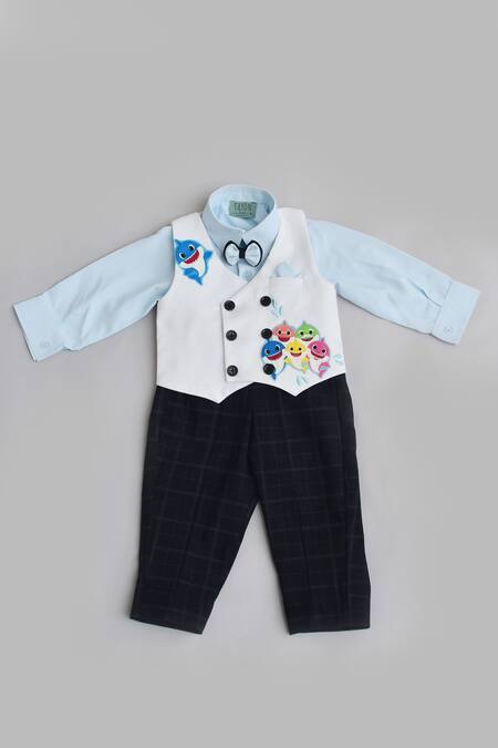 Fayon Kids_Blue Cotton Printed Pant Set _Online_at_Aza_Fashions