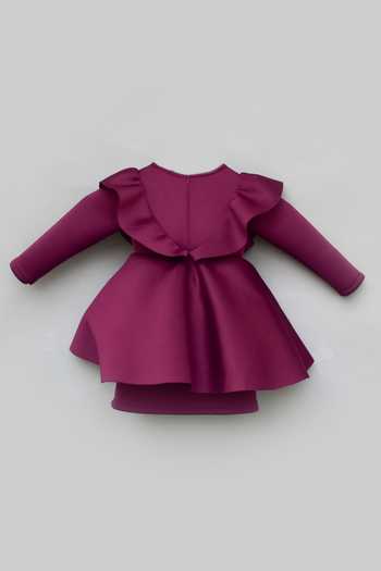 FAYON KIDS  Bow Embellished Layered Dress 