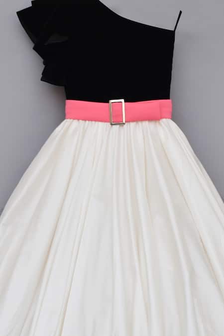 Fayon Kids_Black Silk, Cotton, Velvet Gown _Online_at_Aza_Fashions