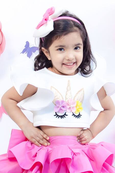 Buy Fayon Kids White Cotton, Taffeta, Lycra Embellished Skirt Set Online at Aza Fashions Buy_Fayon Kids_White Cotton, Taffeta, Lycra Embellished Skirt Set _Online_at_Aza_Fashions