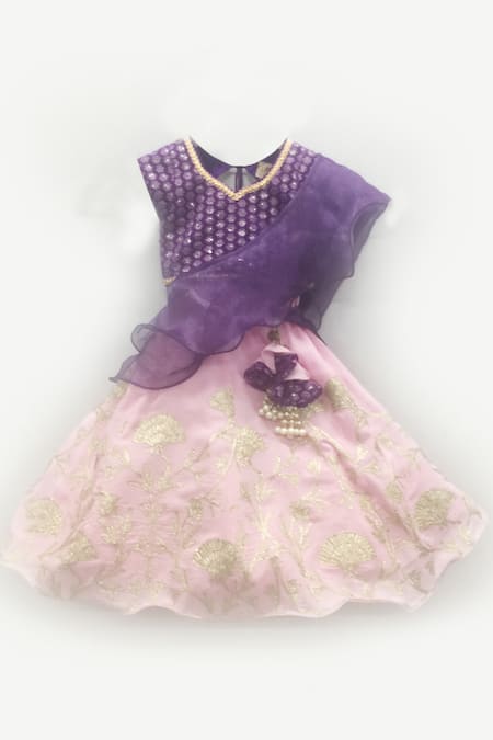 FAYON KIDS Embroidered Lehenga Set 