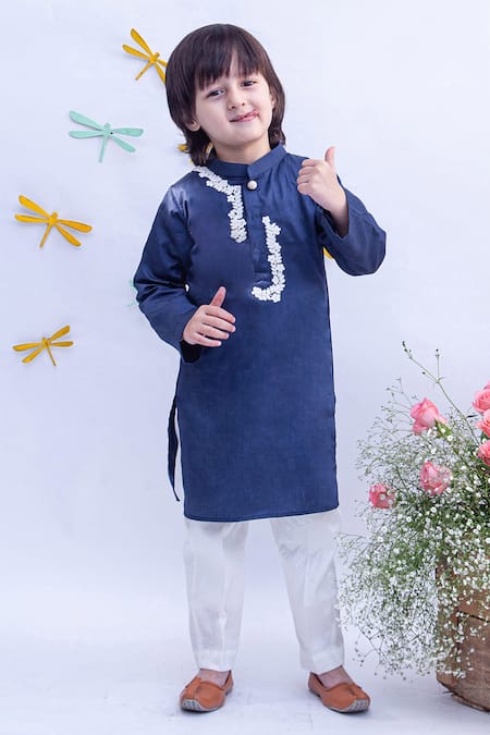 FAYON KIDS Cotton Silk Kurta & Pant Set 