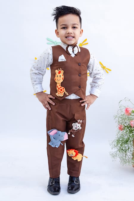 Fayon Kids Applique Waistcoat & Pant Set 