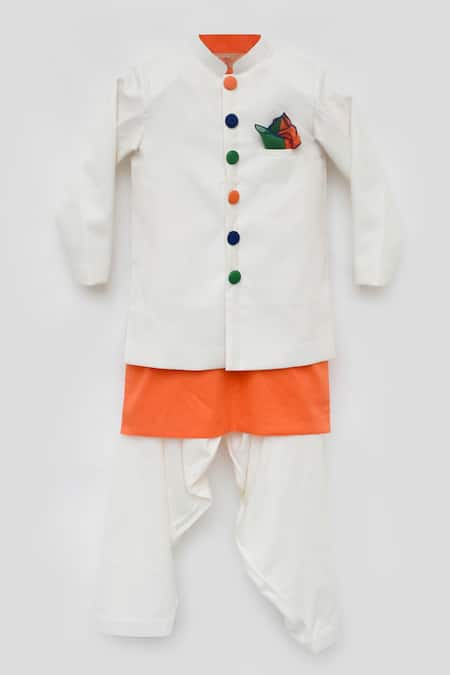 FAYON KIDS Button Down Jacket & Kurta Set 