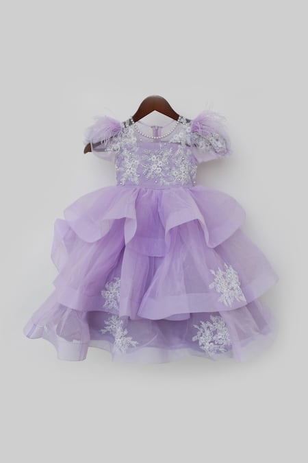 Buy Off-white Purple Dupatta Dress Online | Purple Gown