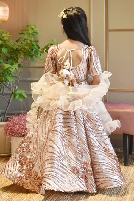 Fayon Kids Sequin Embroidered Lehenga Set 