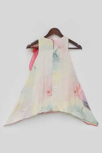 Buy_FAYON KIDS_Multi Color Cotton, Silk Printed Dress _Online_at_Aza_Fashions