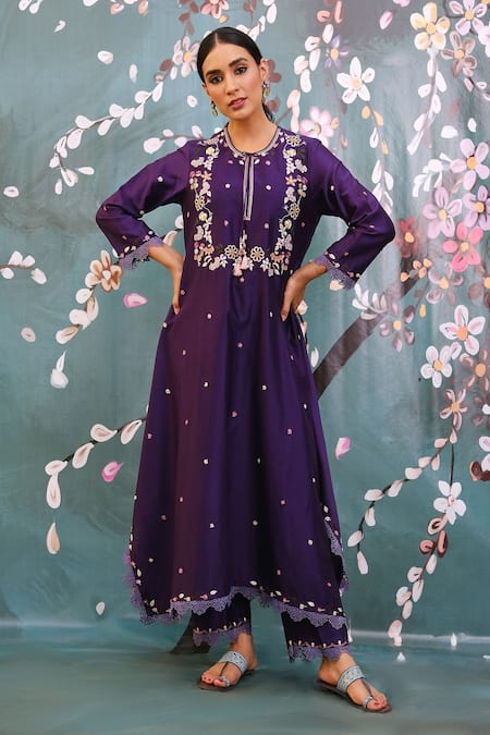 Label Niti Bothra French Knot Kurta & Palazzo Set 