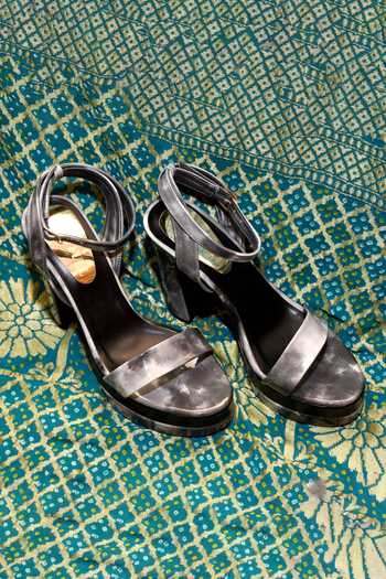 Buy Foot Fuel Black Flame Block Heels at Aza Fashions Buy_Foot Fuel_Black Flame Block Heels _at_Aza_Fashions