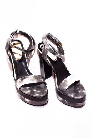 Shop Foot Fuel Black Flame Block Heels at Aza Fashions Shop_Foot Fuel_Black Flame Block Heels _at_Aza_Fashions