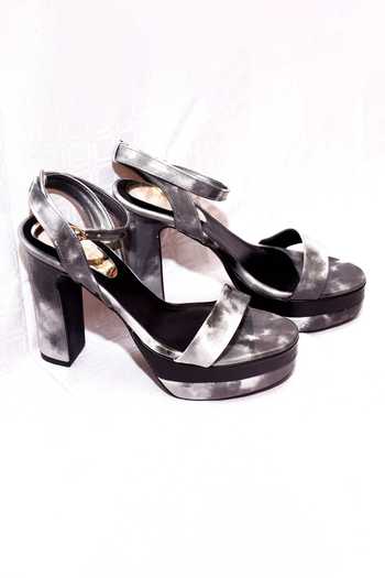 Foot Fuel Black Flame Block Heels Online at Aza Fashions Foot Fuel_Black Flame Block Heels _Online_at_Aza_Fashions