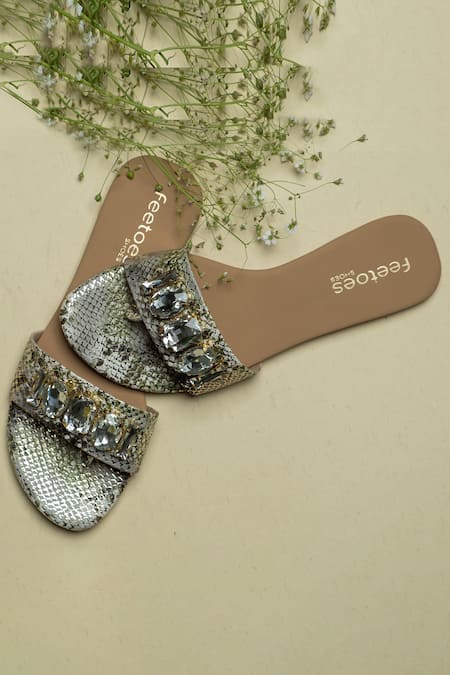Buy Green Flat Sandals for Women by Acai Online | Ajio.com