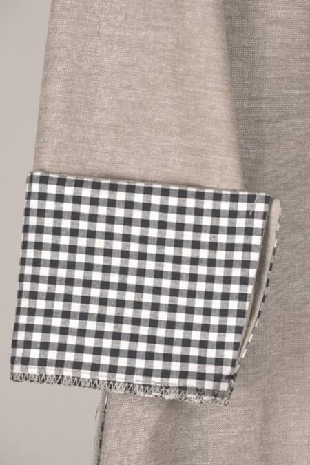 Buy Chillosophy Beige Cotton Silk Notched Lapel Jacket Online at Aza Fashions Buy_Chillosophy_Beige Cotton Silk Notched Lapel Jacket_Online_at_Aza_Fashions