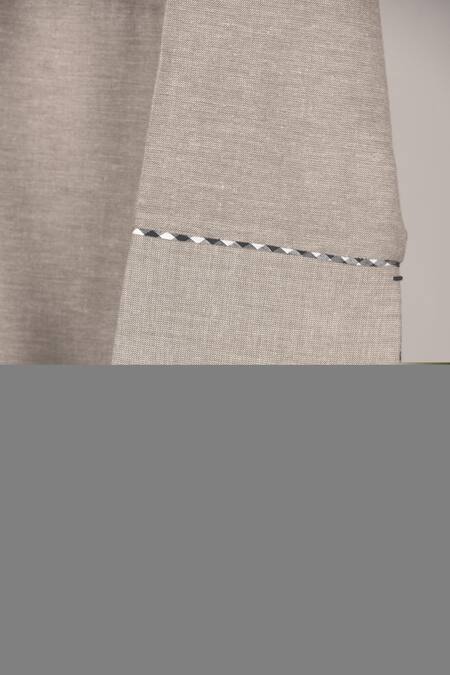 Shop Chillosophy Beige Cotton Silk Notched Lapel Jacket Online at Aza Fashions Shop_Chillosophy_Beige Cotton Silk Notched Lapel Jacket_Online_at_Aza_Fashions