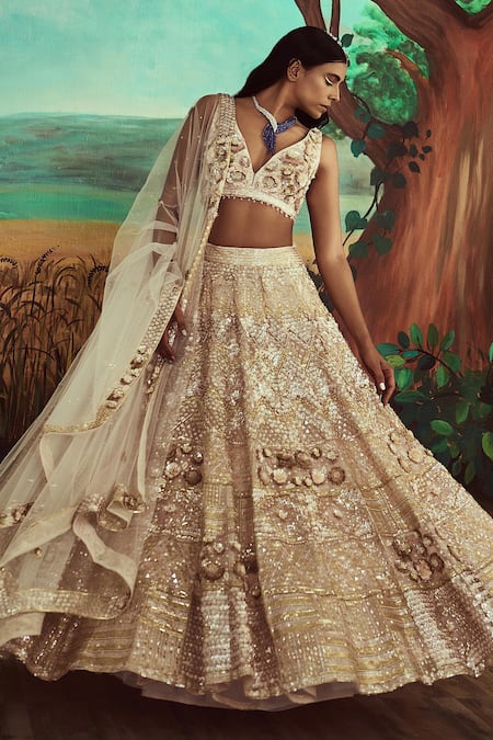 Buy Angad Singh Pink Dupatta Net, Lehenga And Blouse Organza Floral Embroidered Bridal Set Online at Aza Fashions Buy_Angad Singh_Pink Dupatta Net, Lehenga And Blouse Organza Floral Embroidered Bridal Set _Online_at_Aza_Fashions