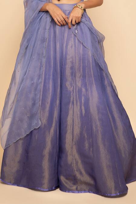 Shop Begum Purple Lehenga Zari Tissue Blouse Silk Round Embroidered Set Online at Aza Fashions Shop_Begum_Purple Lehenga Zari Tissue Blouse Silk Round Embroidered Set _Online_at_Aza_Fashions