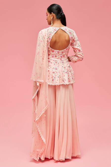Nachiket Barve Floral Embroidered Tunic Set 