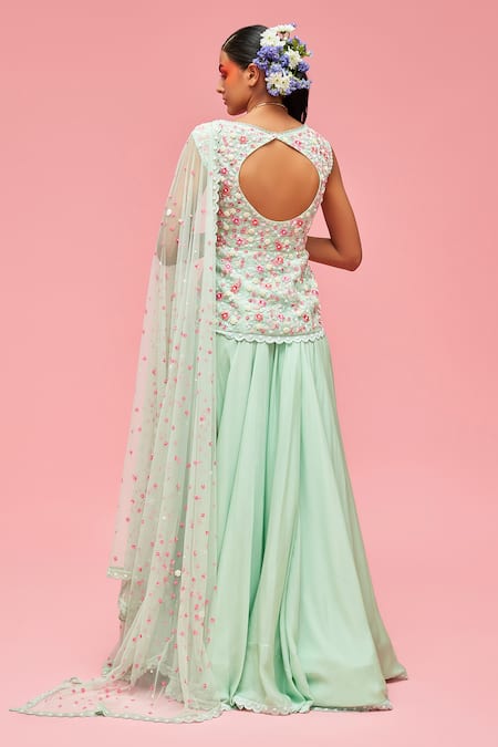 Nachiket Barve Embroidered Top & Lehenga Set 